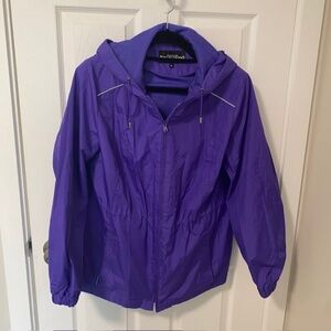 Northern Reflections Women Purple Hooded Windbreaker Lightweight Jacket size XL